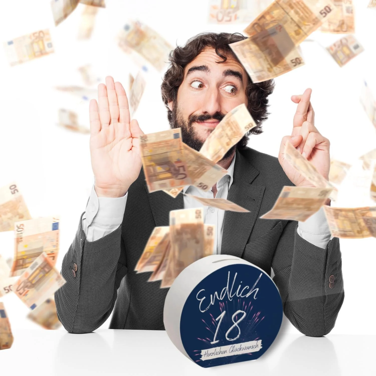 Скарбничка Керамічна Endlich 18 Herzlichen Glückwunsch, фото №7