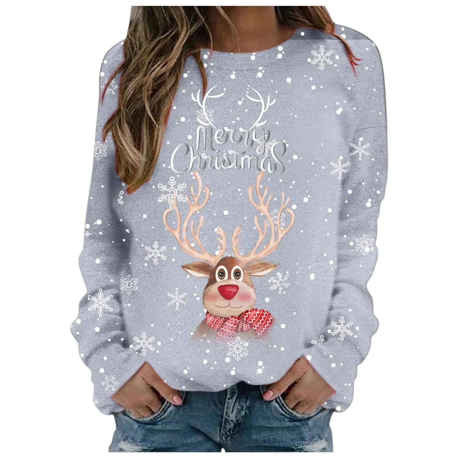 Різдвяний светр з оленячим візерунком, жіночий, фото №1 Різдвяний светр з оленячим візерунком, жіночий, фото №1