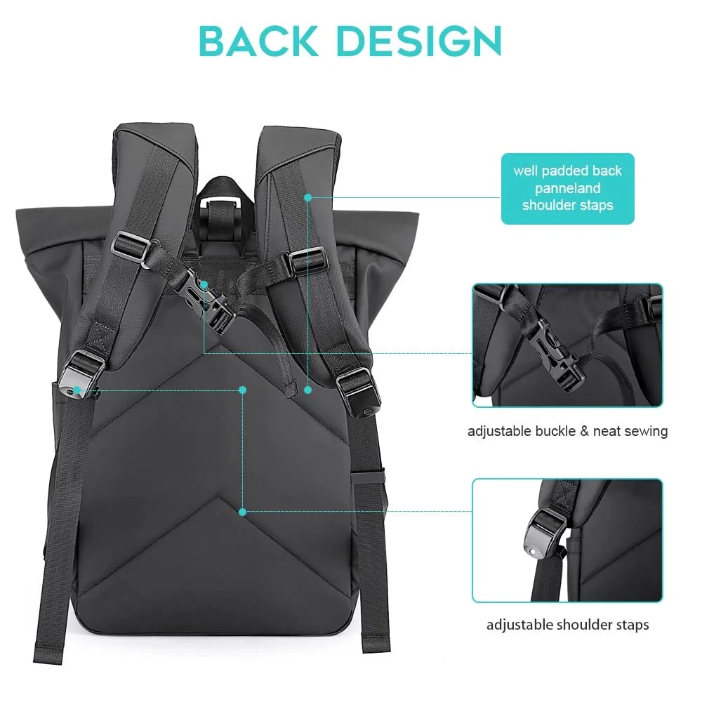 Рюкзак для ноутбука BANGE Casual Square Waterproof большой емкости, фото №3