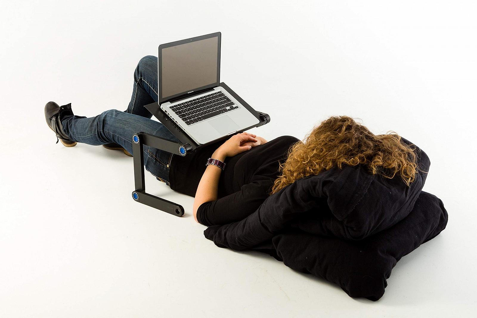 Универсальная Подставка для Ноутбука для Кровати | Складная Портативная Подставка для Офиса | Эргономичная Алюминиевая Черная | Легкая, фото №6