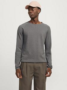 Джемпер JACK & JONES JJEHILL Чоловічий В'язаний З круглим вирізом Базовий З довгими рукавами Бавовняна сорочка synthetic.ua - Фото 1