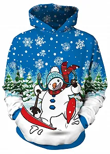 Худи BesserBay Детский рождественский с длинными рукавами, капюшоном и карманами, принт, унисекс, 6-14 лет - Фото 1