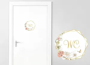 Наклейка на двері Grandora DL987 Toilet with Flower Tendril 19 x 18 см synthetic.ua - Фото 1