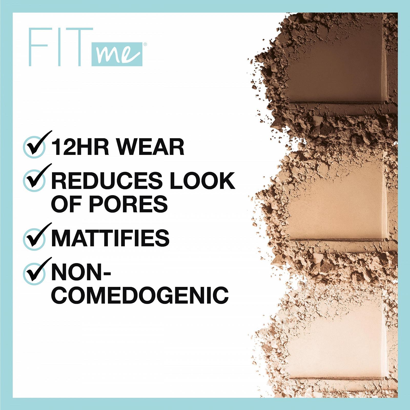 Пудра для обличчя Maybelline New York Fit Me Matte + Poreless пресована, Golden Caramel, 7,9 г, фото №2