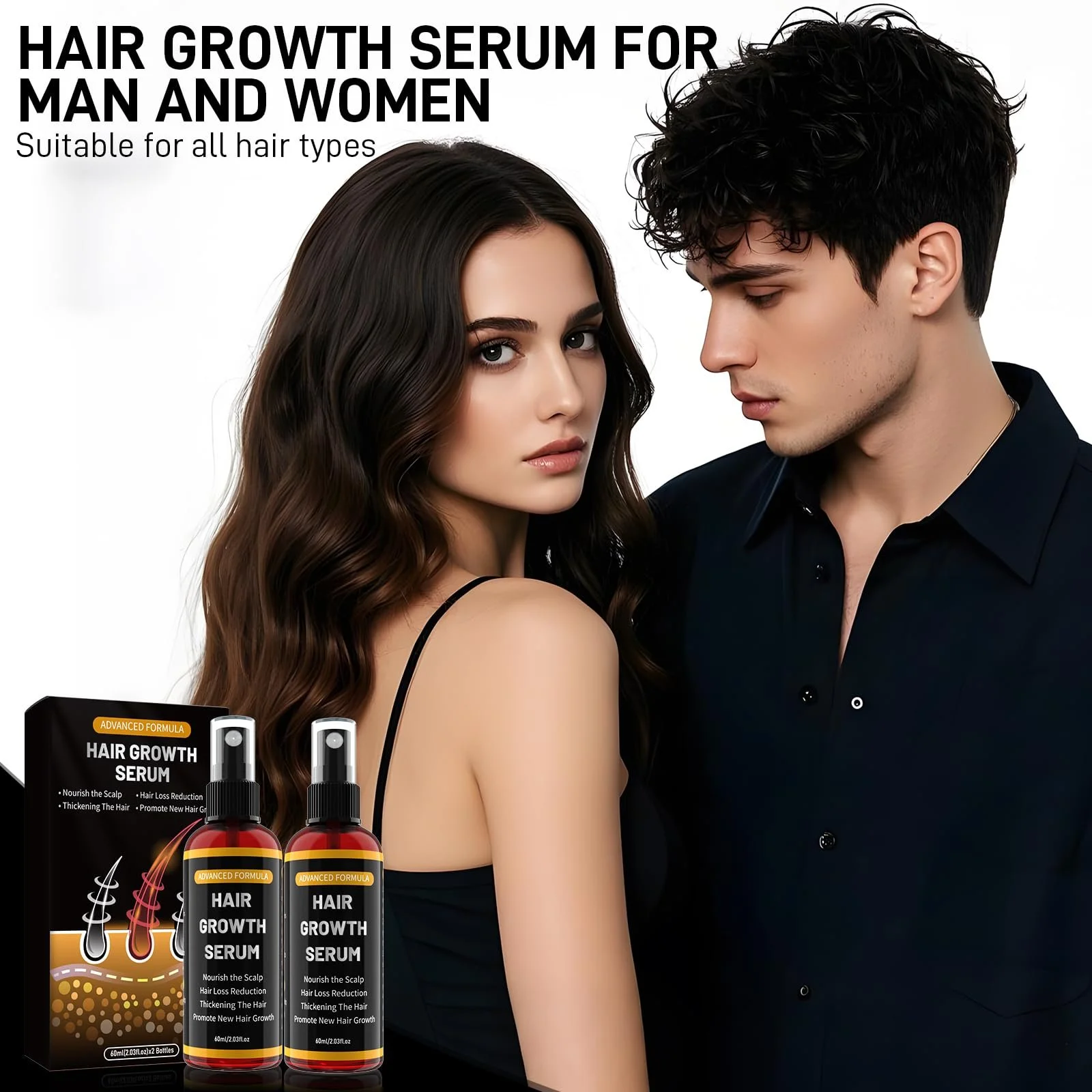 Сироватка для росту волосся YaaHei, 2 шт. по 60 мл, фото №7