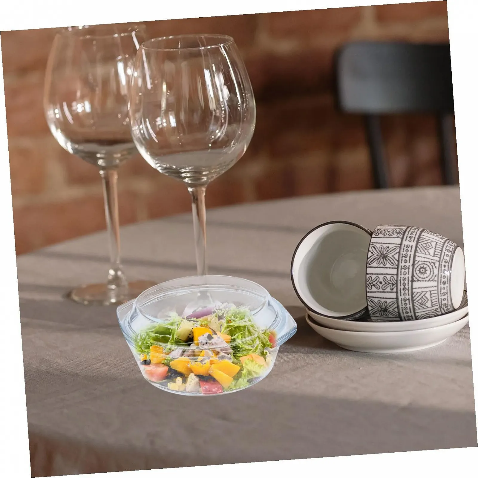 Форма для запікання VALICLUD кругла скляна з кришкою прозора, фото №6 Форма для запікання VALICLUD кругла скляна з кришкою прозора, фото №6