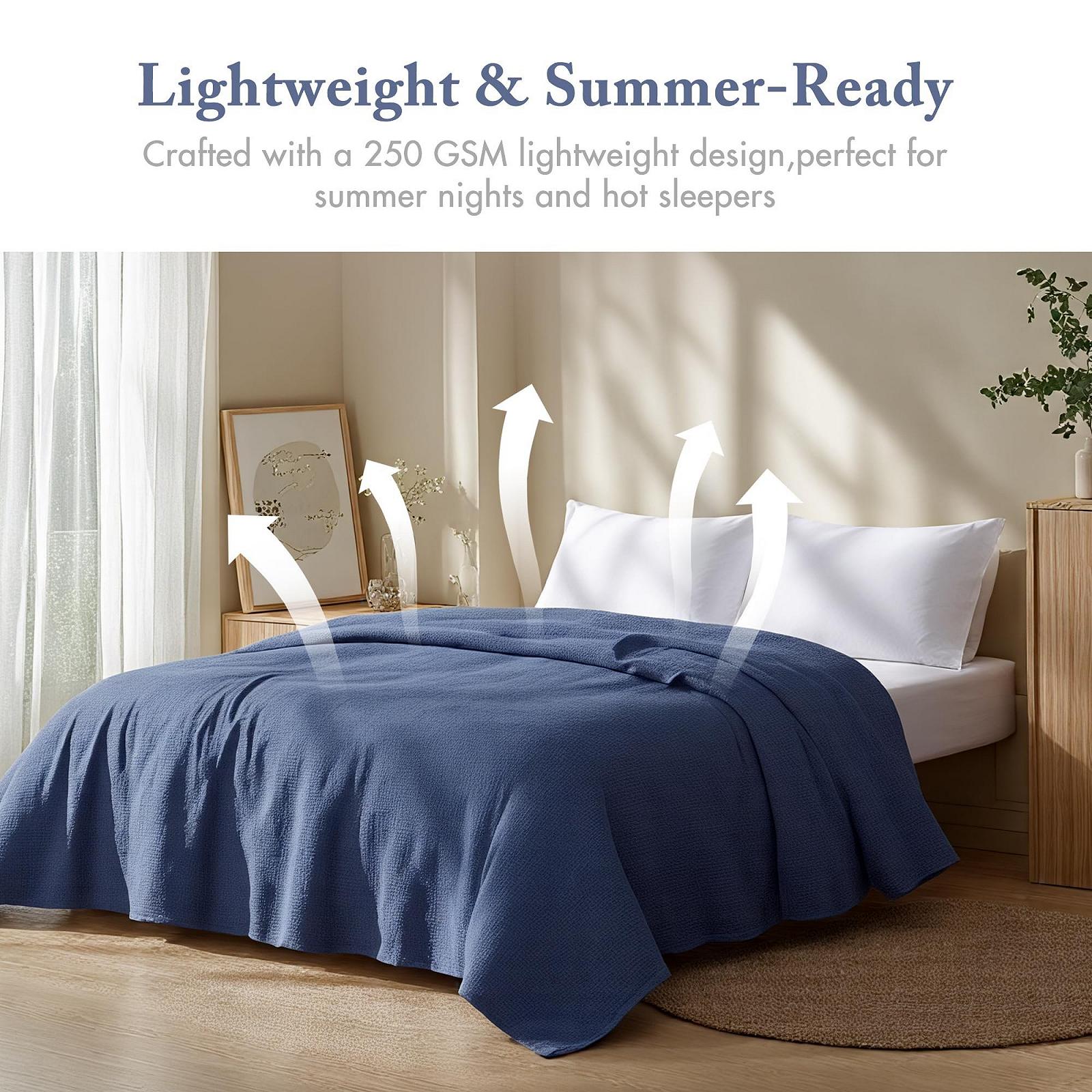 Покривало Бавовняна Madison Park Freshspun Плетіння кошик Темно-синій Twin, фото №2 Покривало Бавовняна Madison Park Freshspun Плетіння кошик Темно-синій Twin, фото №2