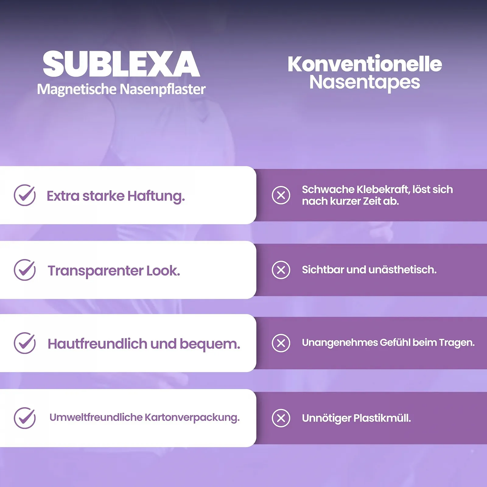 Магнітні назальні пластирі Прозорі SUBLEXA 30 днів використання, фото №4