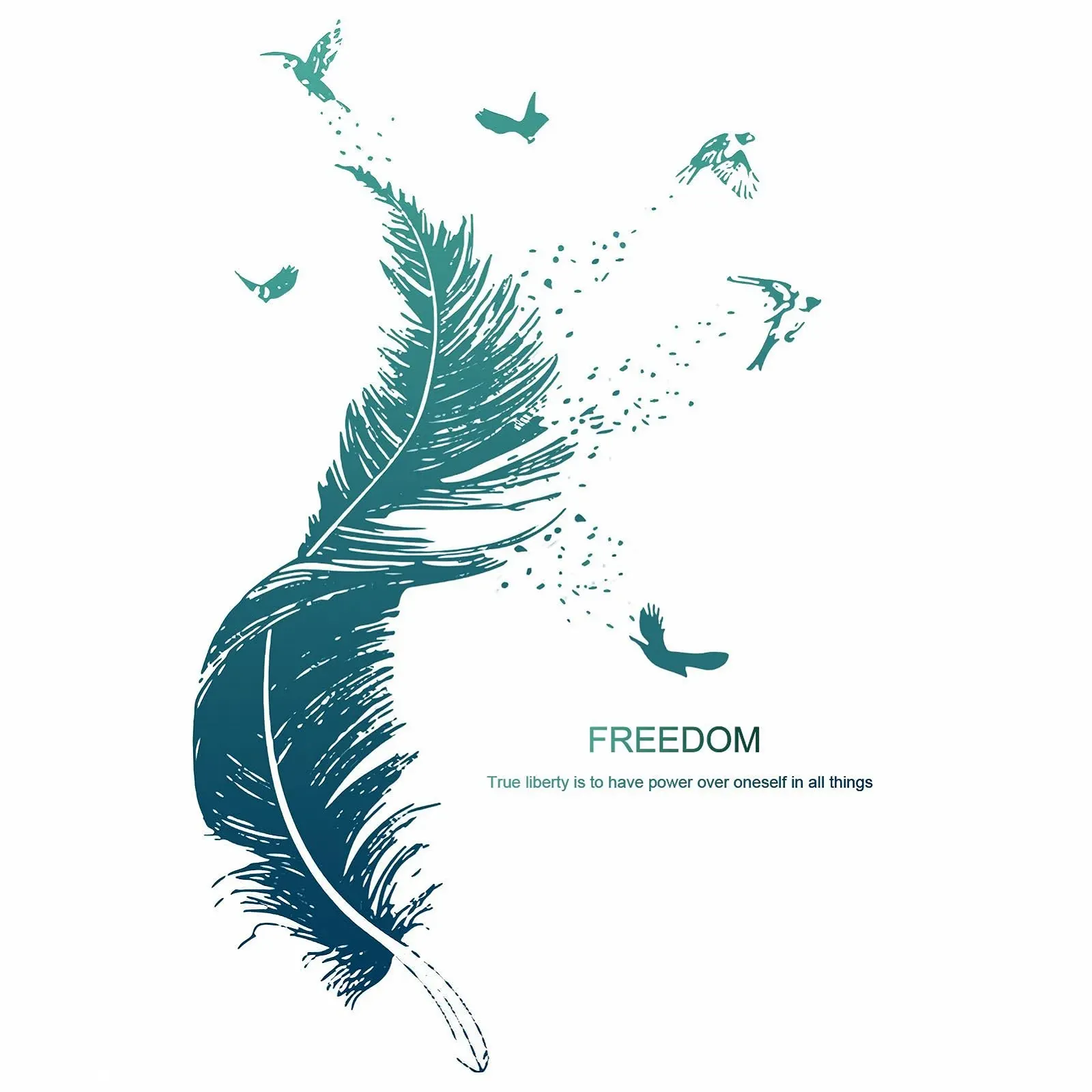 Наклейка на стену Feather 30 x 90 см Синяя, фото №8