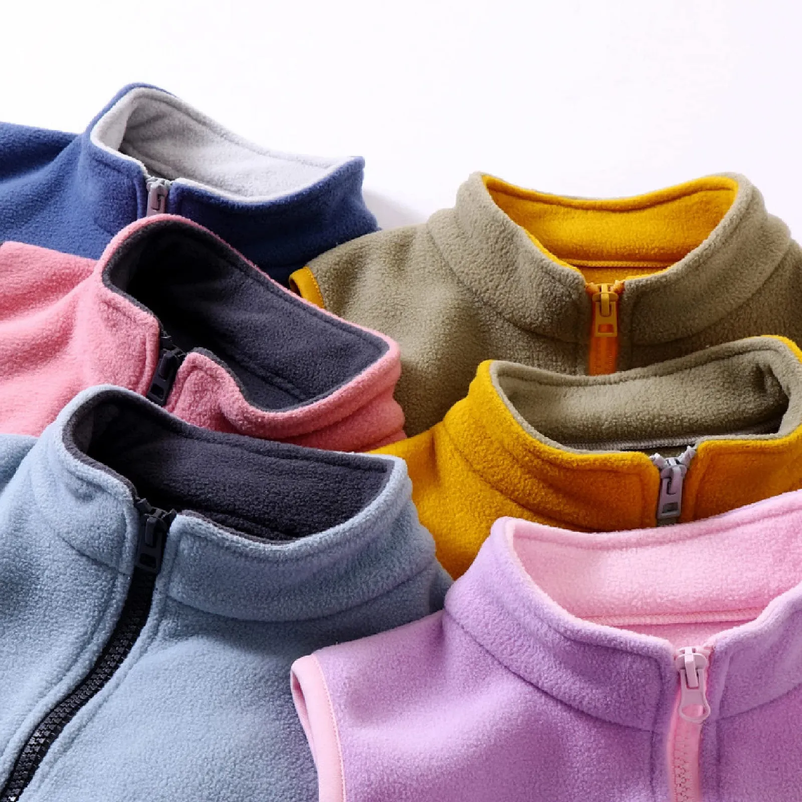 Жилет ANIMQUE Детский для мальчиков и девочек Флисовый Двухслойный Флисовый жилет без рукавов на молнии со стойкой, фото №3