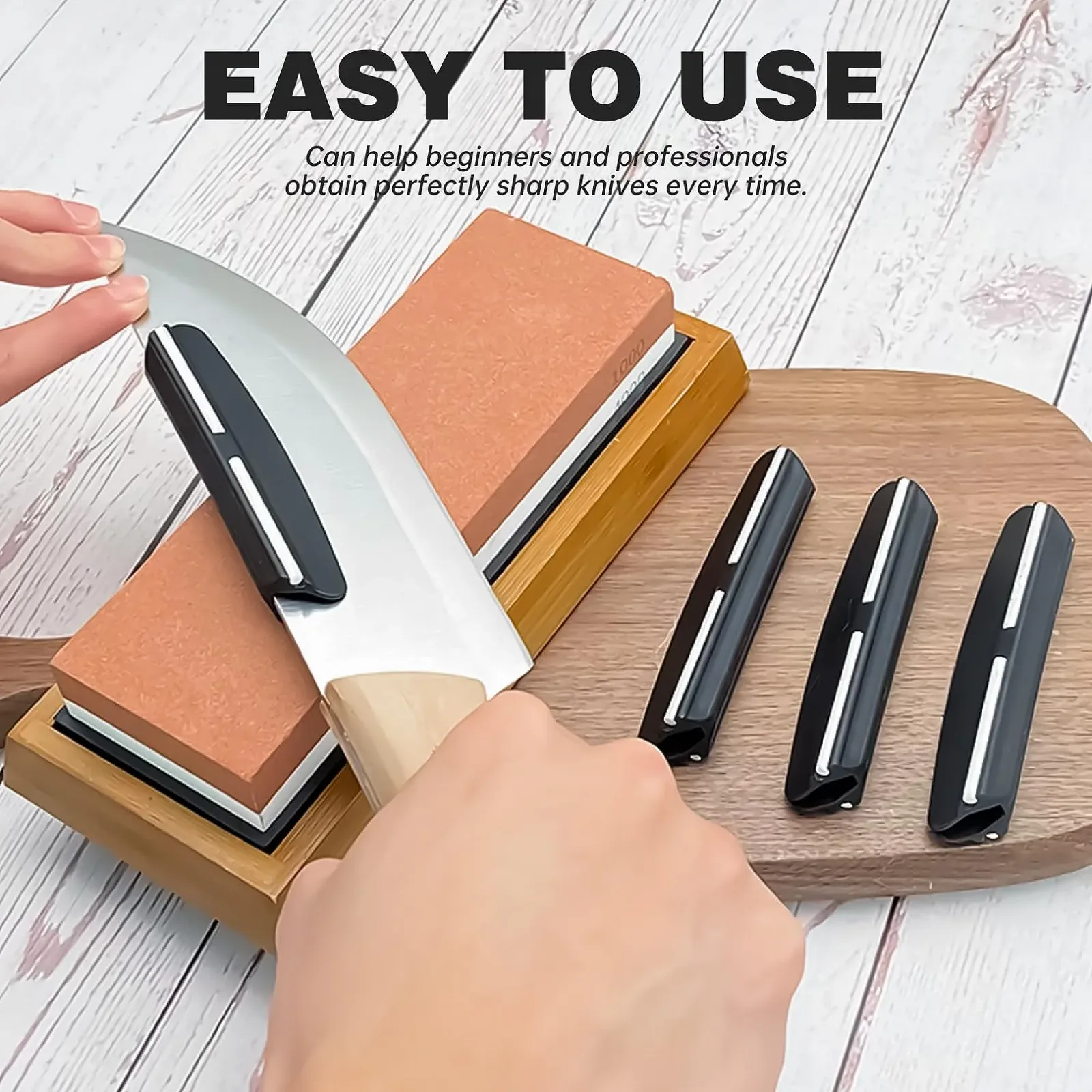 Направляющая для заточки ножей 15 градусов портативная прочная пластик, фото №4