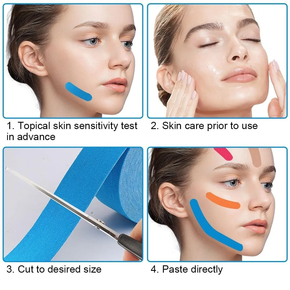 Набор лент для подтяжки лица 4 шт, многофункциональная лента для укрепления и подтяжки кожи, фото №5