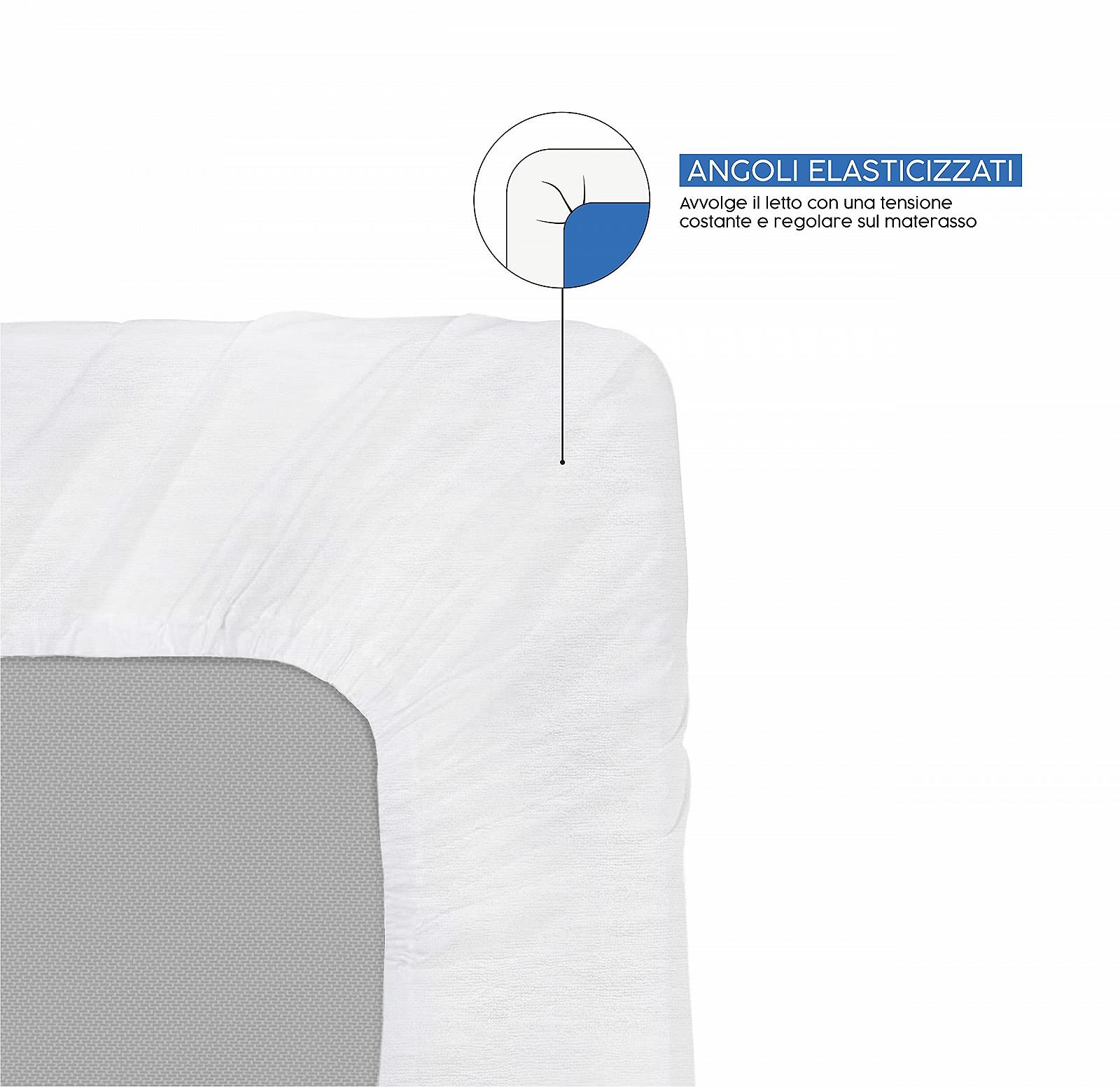 Наматрасник SWEET HOME Jersey and Cotton 90 x 200 см, Антибактериальный, Устойчивый к поту и без морщин - Стираемый чехол с эластичными и адаптируемыми углами, 90 x 200 x 25 см, Белый, фото №3
