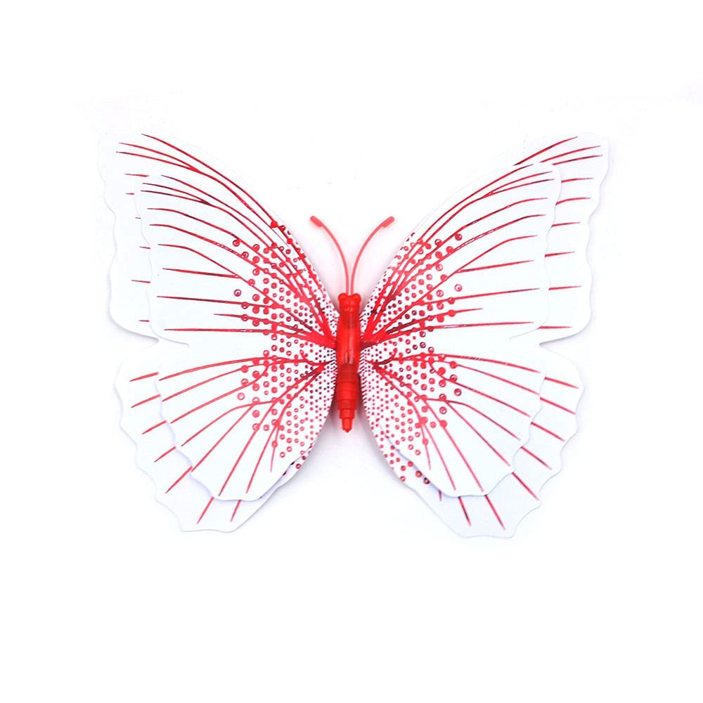 Наклейки на стену Бабочки 3D с магнитом 24 шт. Красные, фото №2