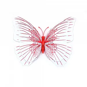 Наклейки на стіну Метелики 3D з магнітом 24 шт. Червоні synthetic.ua - Фото 1