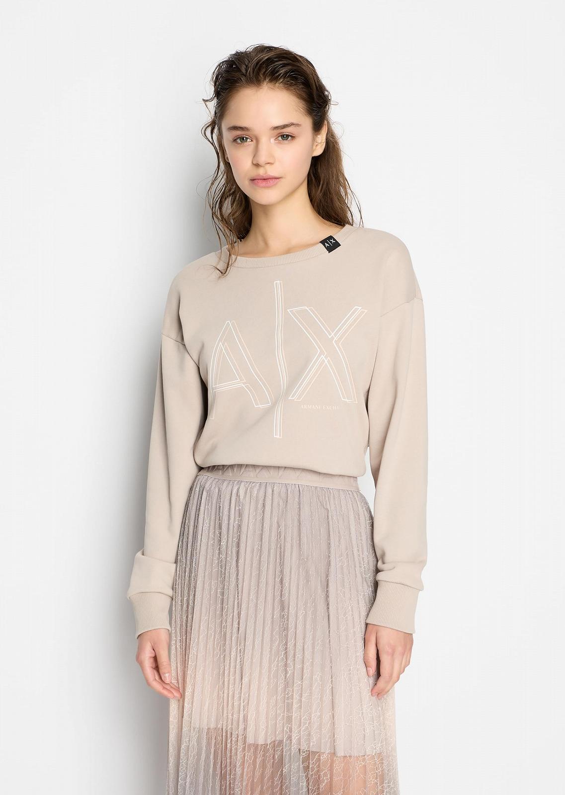 Женский Свитшот Armani Exchange Ax Outline Logo Print Круглый вырез, фото №3 Женский Свитшот Armani Exchange Ax Outline Logo Print Круглый вырез, фото №3