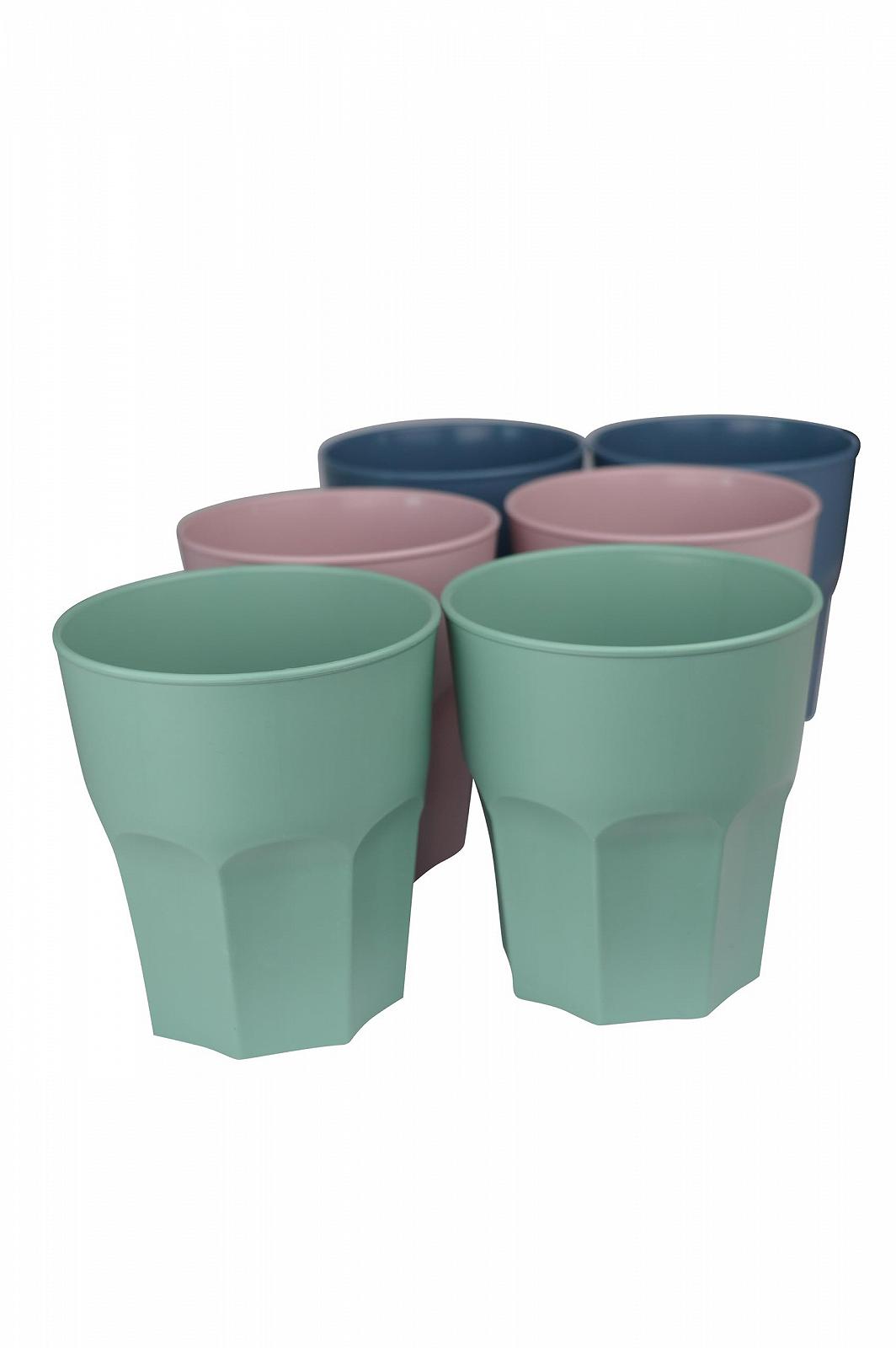 Набір кухлів 6 шт, Пластиковий кухоль Ikolife 3 кольори, 380 мл, фото №6