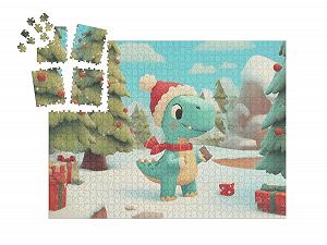 Пазл-адвент-календарь puzzleYOU Маленький динозавр Рождественский гном 1000 элементов synthetic.ua - Фото 1