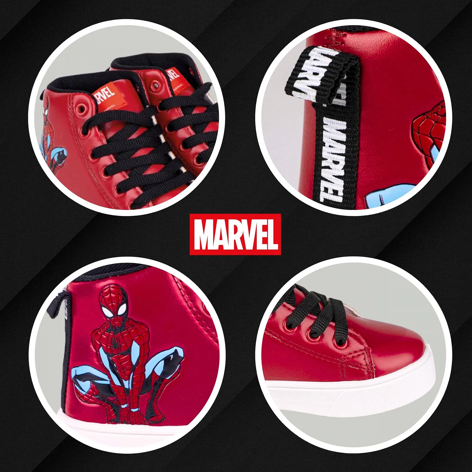 Кроссовки Marvel Человек-паук Детские кроссовки Дизайн супергероя Высокие детские кроссовки Размеры UK 8-13, фото №6 Кроссовки Marvel Человек-паук Детские кроссовки Дизайн супергероя Высокие детские кроссовки Размеры UK 8-13, фото №6