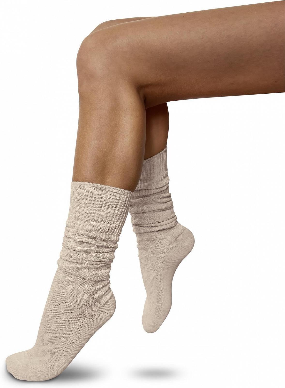 Чулки Normani Элегантные кабельные чулки с двойным кабельным узором Натуральный Короткий размер 43/46, фото №2