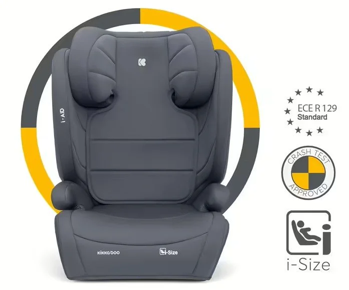 Автокрісло KikkaBoo ISOFIX i-AID / 100 - 150 см / 15 - 50 кг / Сірий, фото №2 Автокрісло KikkaBoo ISOFIX i-AID / 100 - 150 см / 15 - 50 кг / Сірий, фото №2