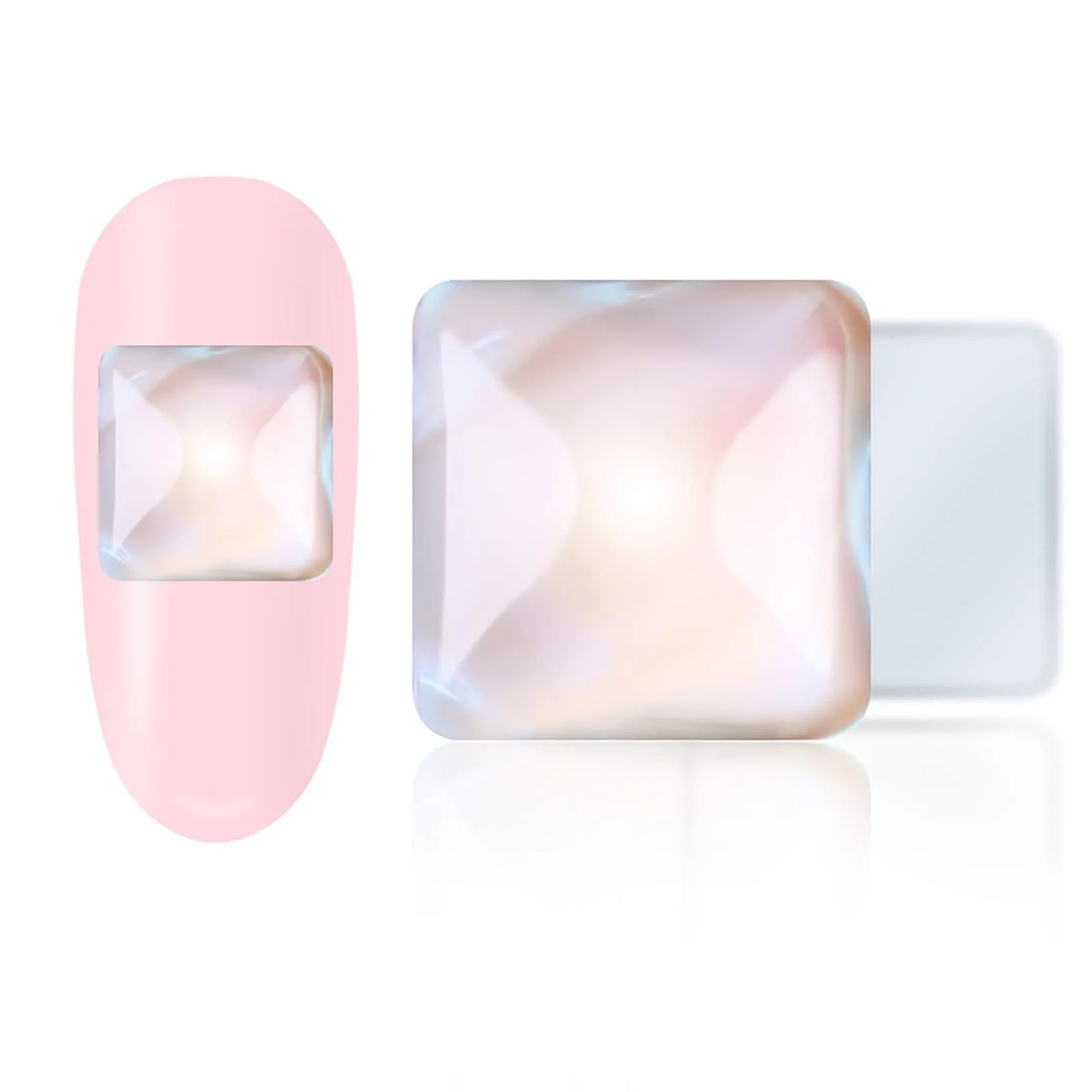 Квадратні пласкі стрази Білий та Мокко 4 x 4 мм (50 шт.), фото №1