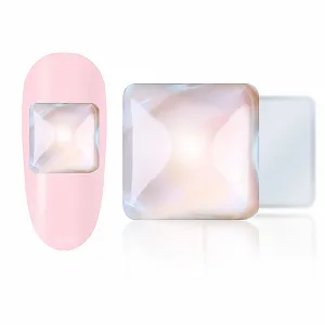 Квадратні пласкі стрази Білий та Мокко 4 x 4 мм (50 шт.) - Фото 1