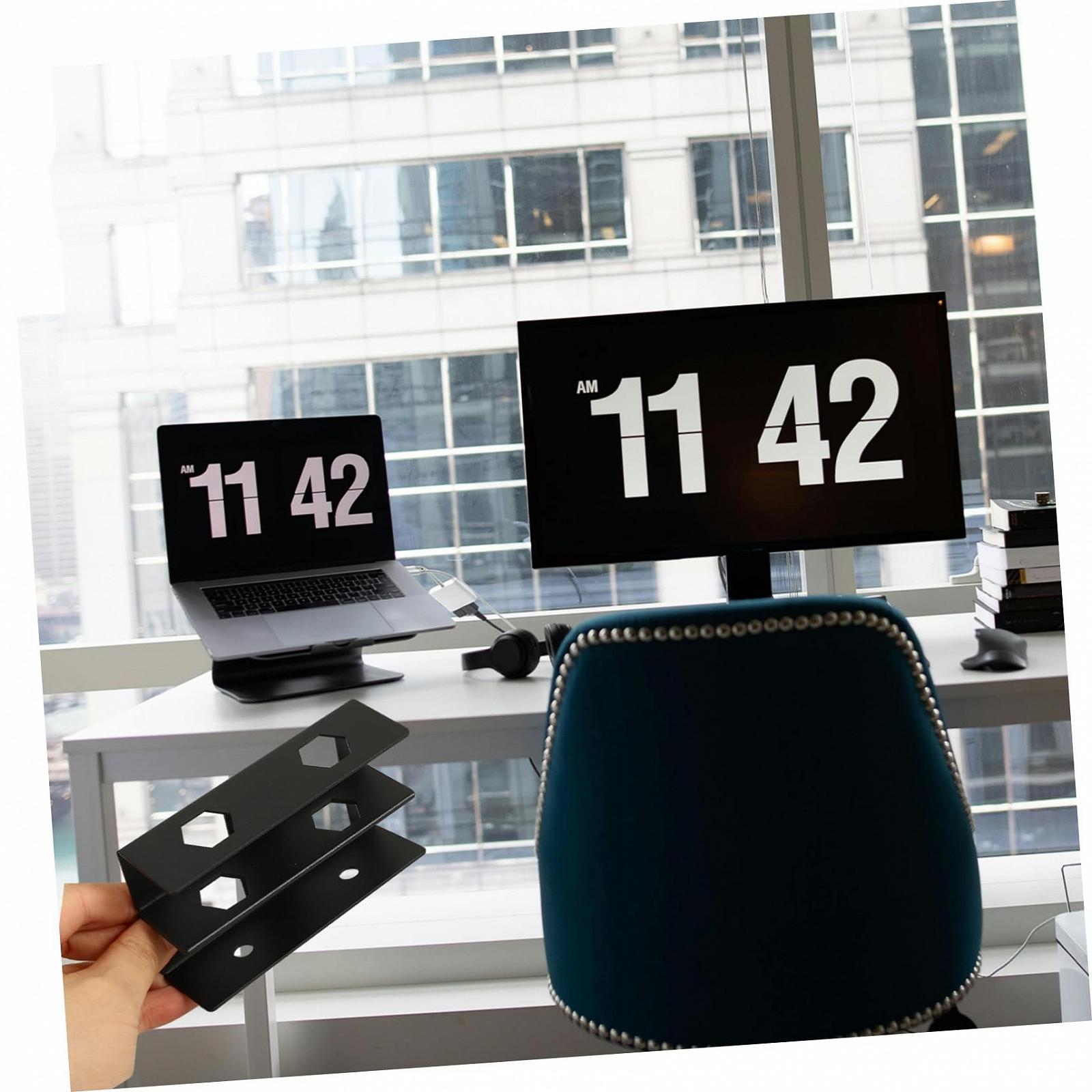 Держатель для ноутбука Hemobllo, 1 шт., под стол, двухслойный, органайзер для ноутбуков, клавиатур, кабельных коробок, прочный и простой в установке, фото №5