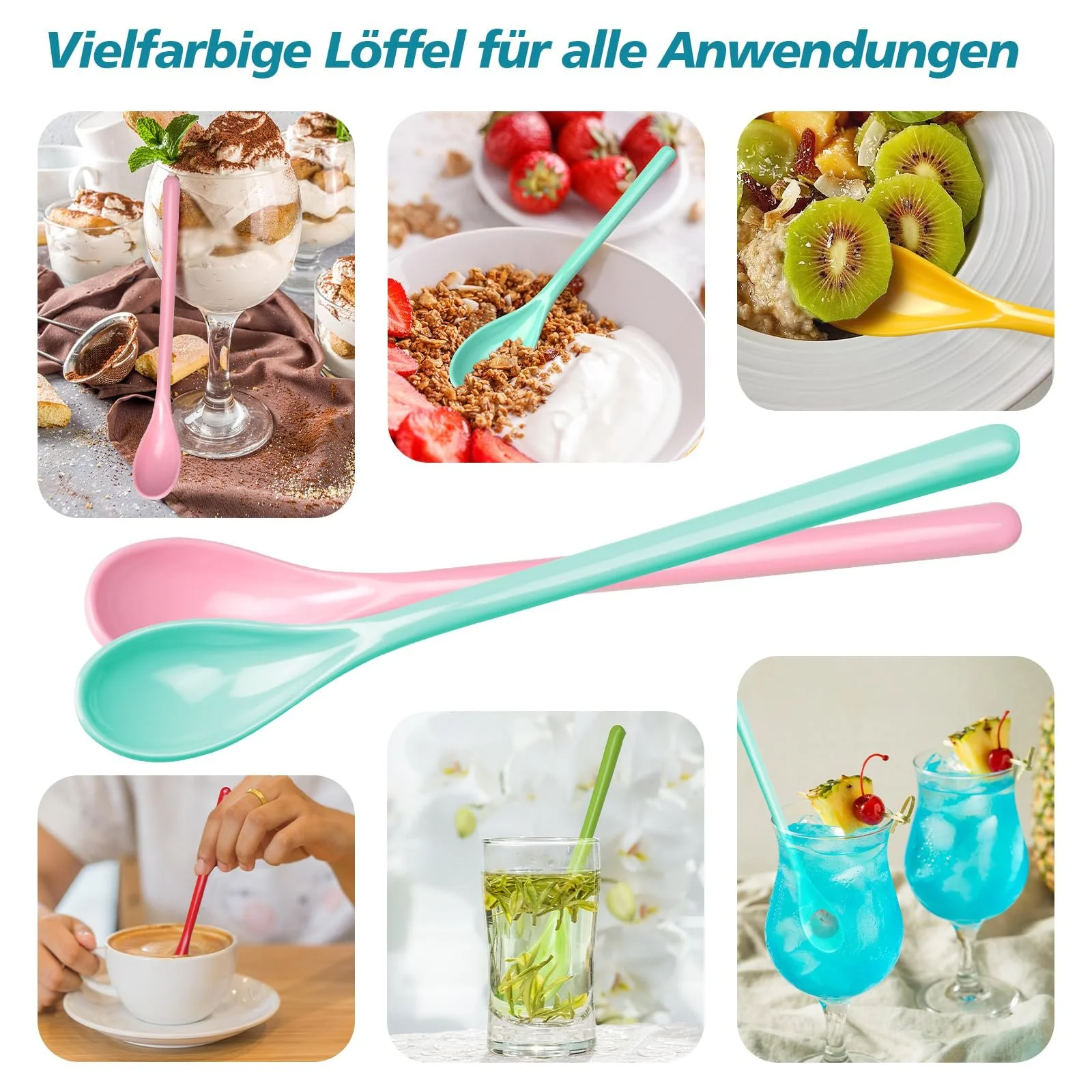 Набір пластикових ложок, 10 шт, довгі, фото №2