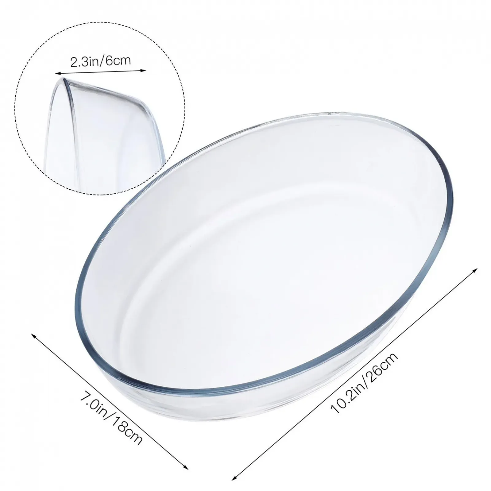 Форма для запекания GLEAVI Овальная Термостойкое стекло Закругленные края, фото №2