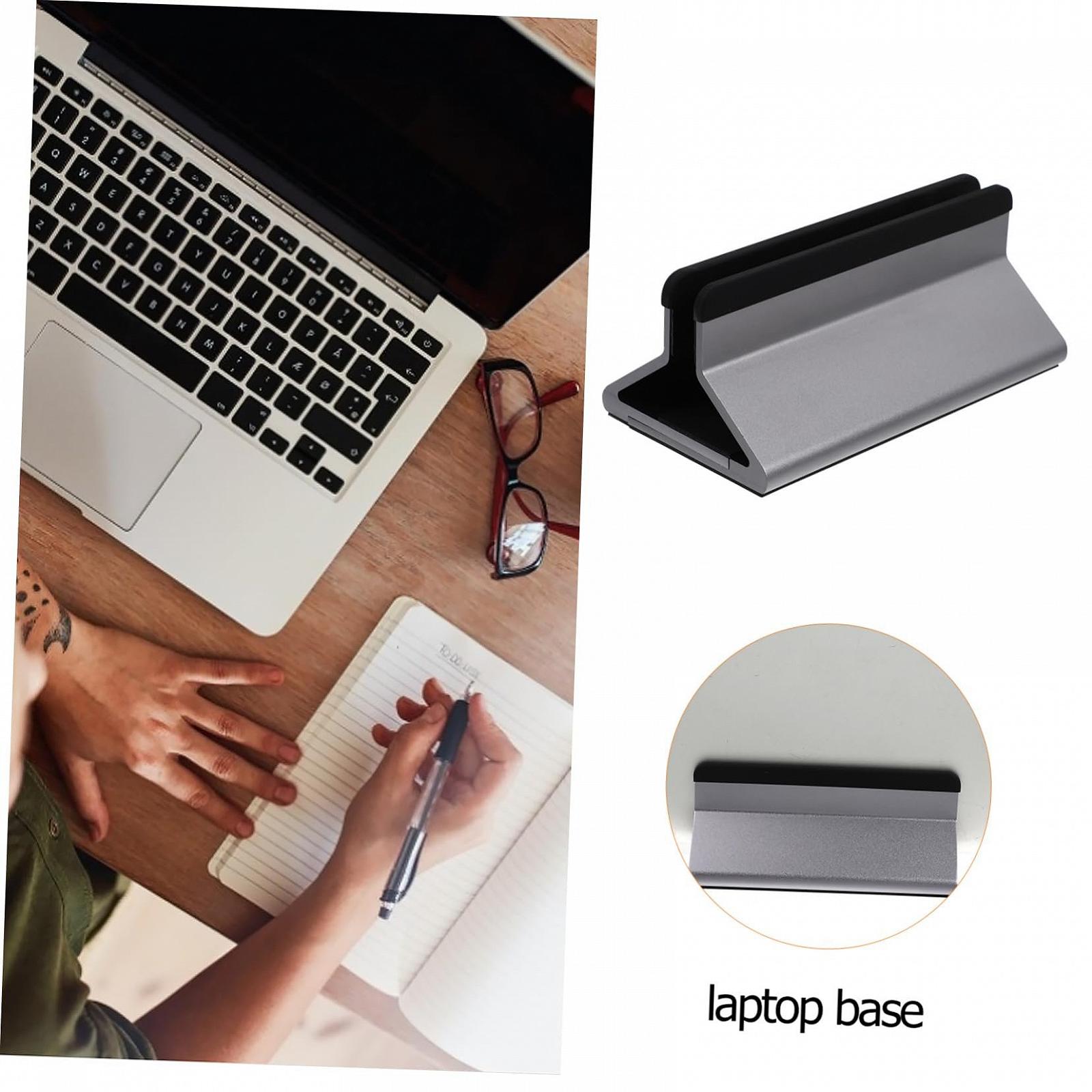 Подставка для ноутбука алюминиевая вертикальная регулируемая HOMSFOU, органайзер настольный многофункциональный для офиса дома общежития практичная прочная эргономичная, фото №3