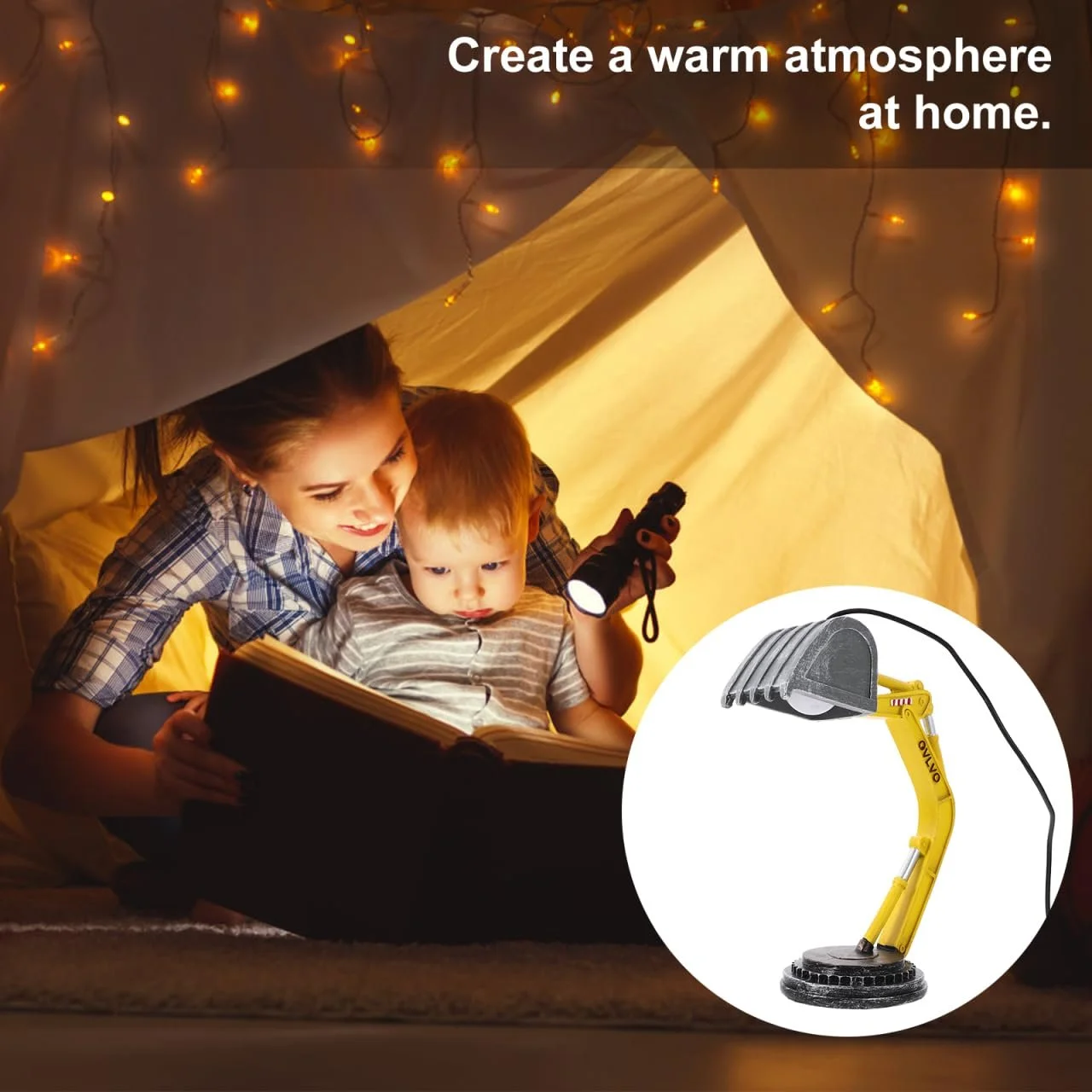 Настільна лампа Gatuida Excavator дитяча з полірезину, фото №8