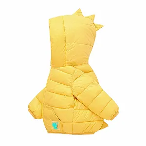 Зимняя куртка MNSWR для детей, малышей, зимняя теплая однотонная куртка с динозавром на подкладке, верхняя одежда с капюшоном для мальчиков - Фото 1