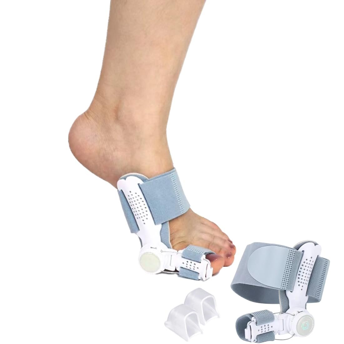 Шина для корекції Hallux Valgus, регульована, з фіксуючою пластиною та роздільником для пальців, універсальний розмір, для дня і ночі, унісекс, фото №1