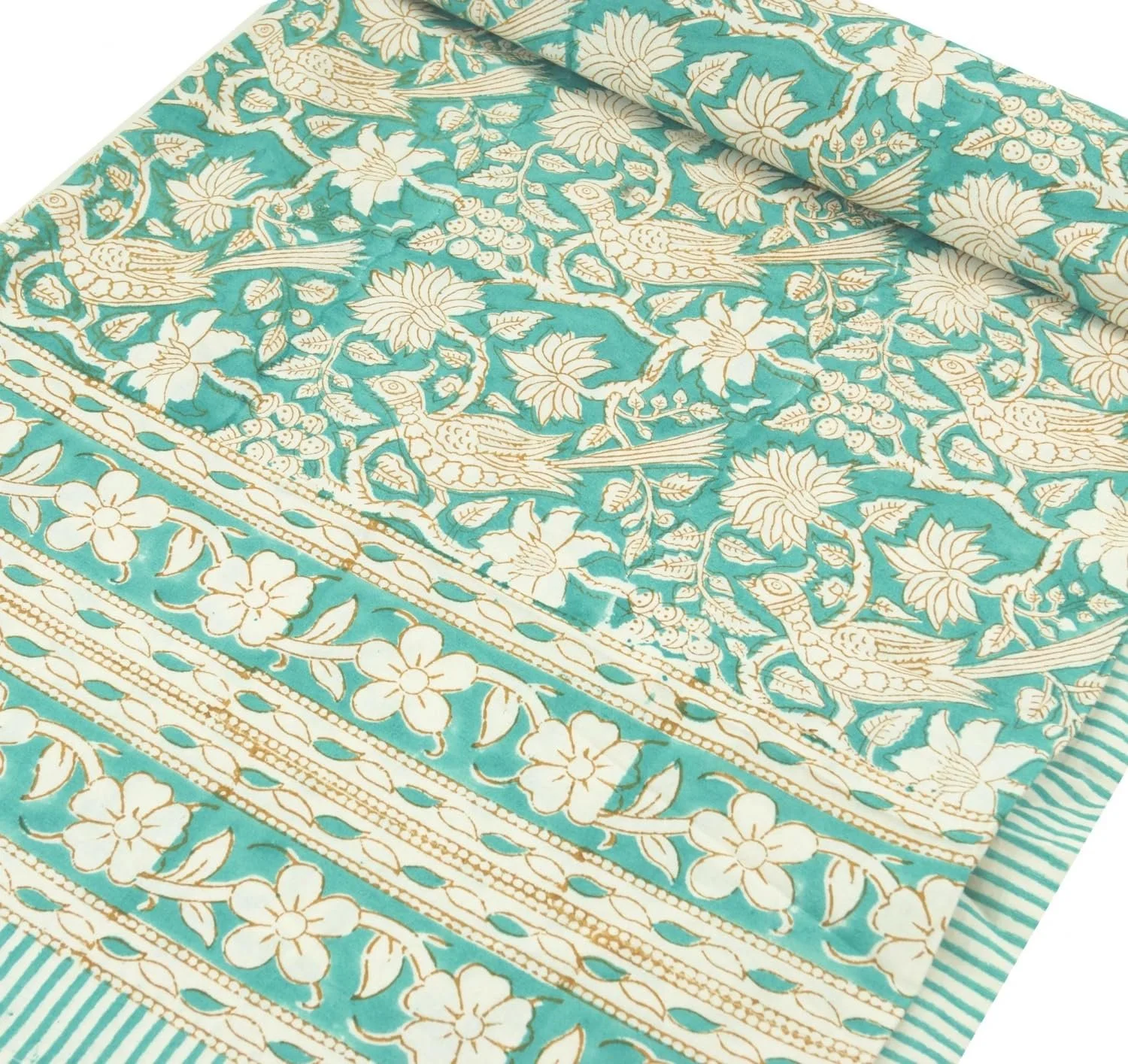 Покривало на ліжко/диван Guru-Shop Набивний малюнок Бавовна Зелений, фото №2