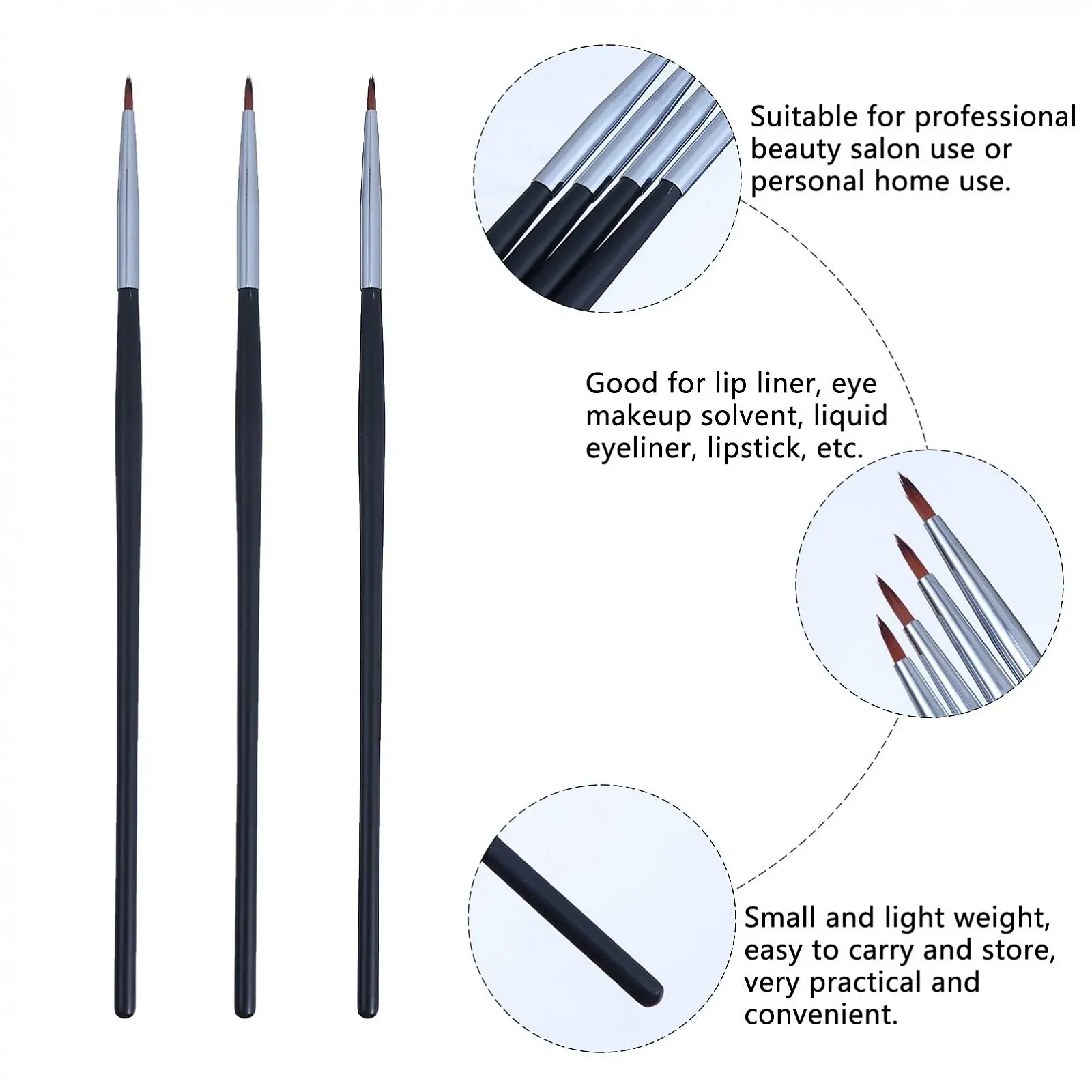 Пензлі для підводки очей Beaupretty портативний, фото №3