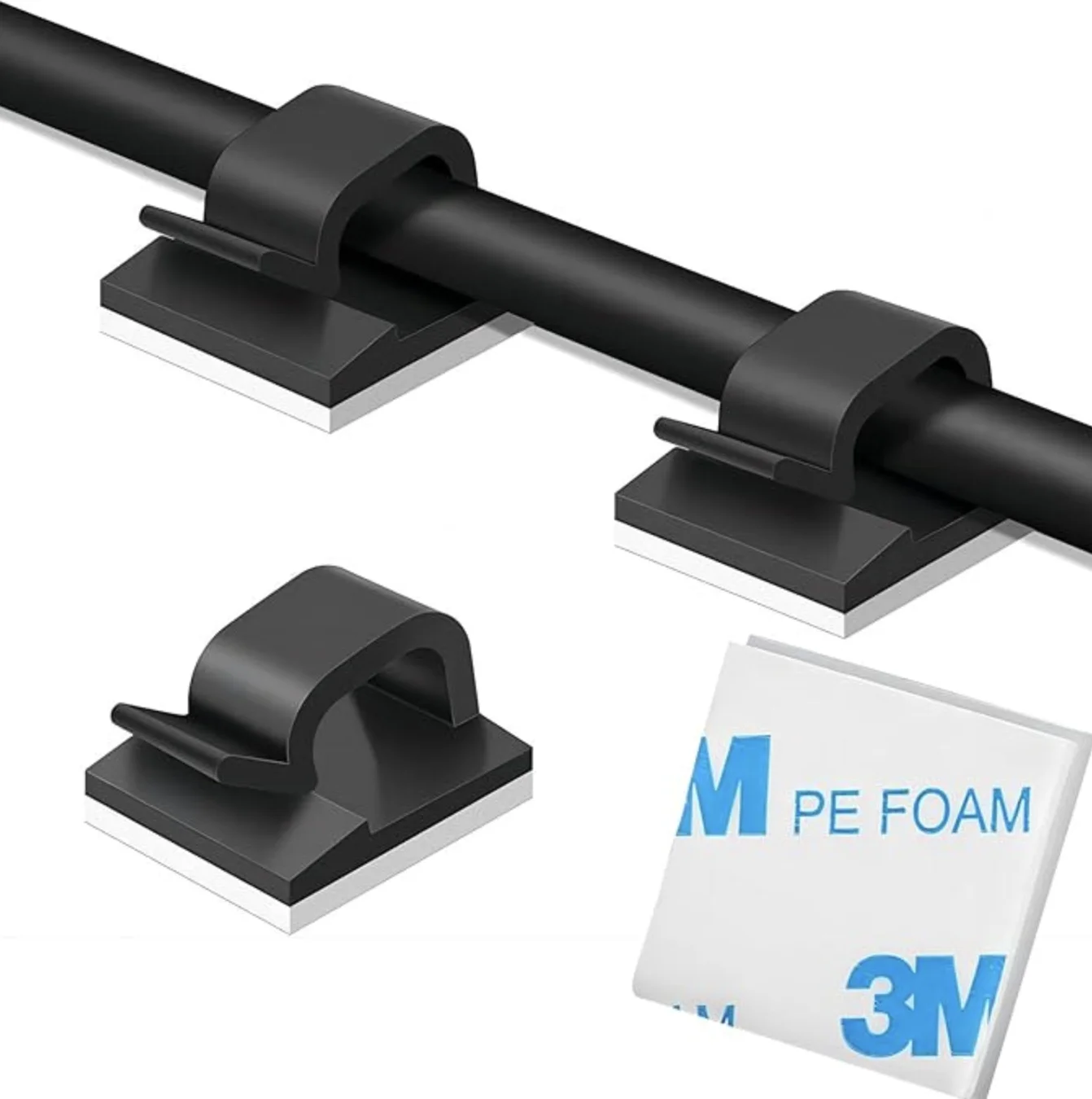 Органайзер для дротів Captain фіксатор кабелю на стіл стіни самоклеючий W1005 5 шт, фото №1