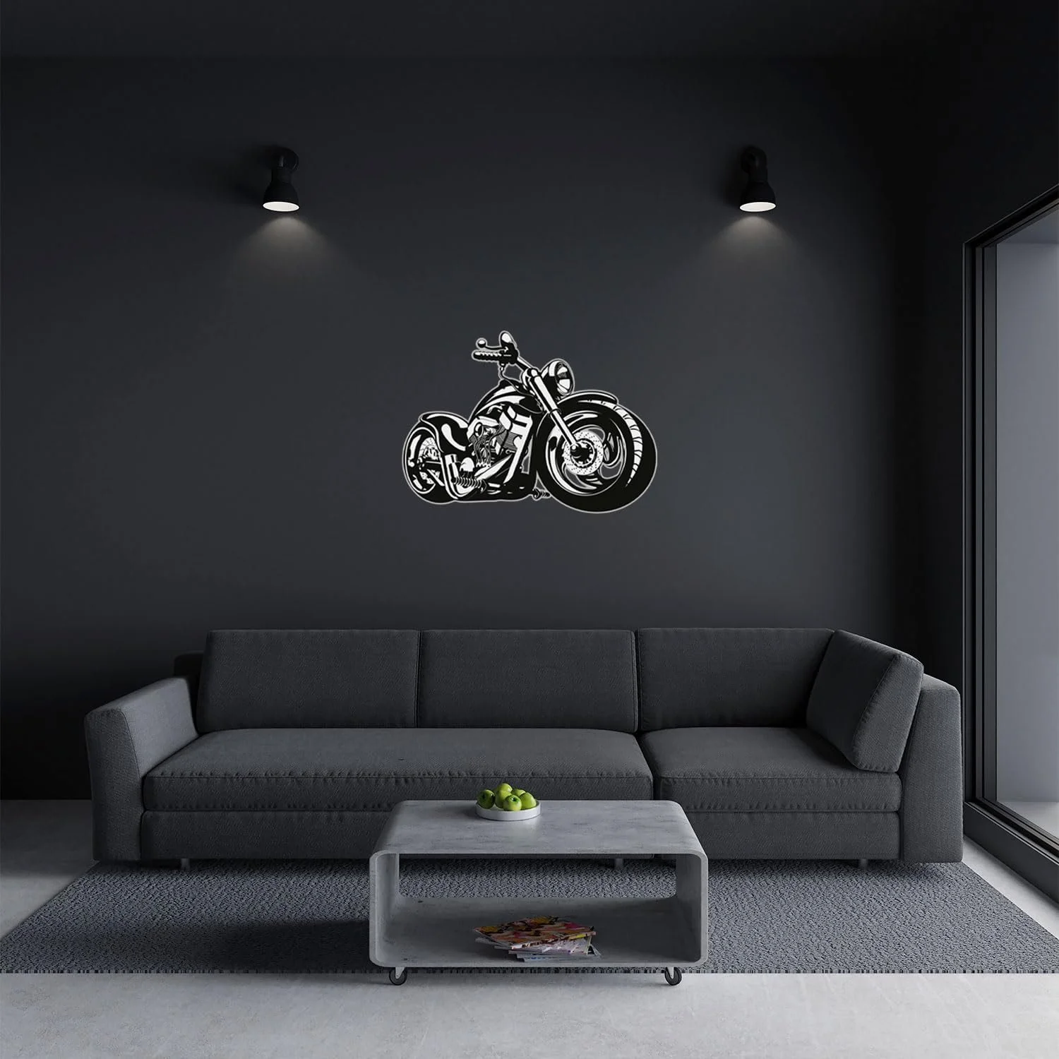 Наклейка на стіну kfz_266 Мотоцикл Матова 500 x 360 мм Чорно-біла, фото №3 Наклейка на стіну kfz_266 Мотоцикл Матова 500 x 360 мм Чорно-біла, фото №3