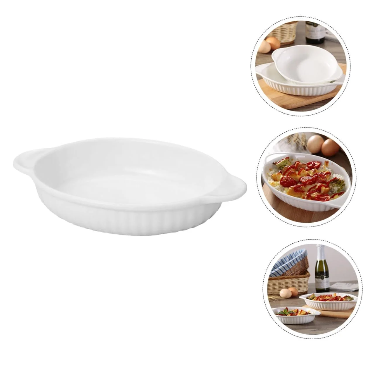 Форма для духовки Oval Ceramic Double Handles Food-Safe Heat Resistant, фото №6
