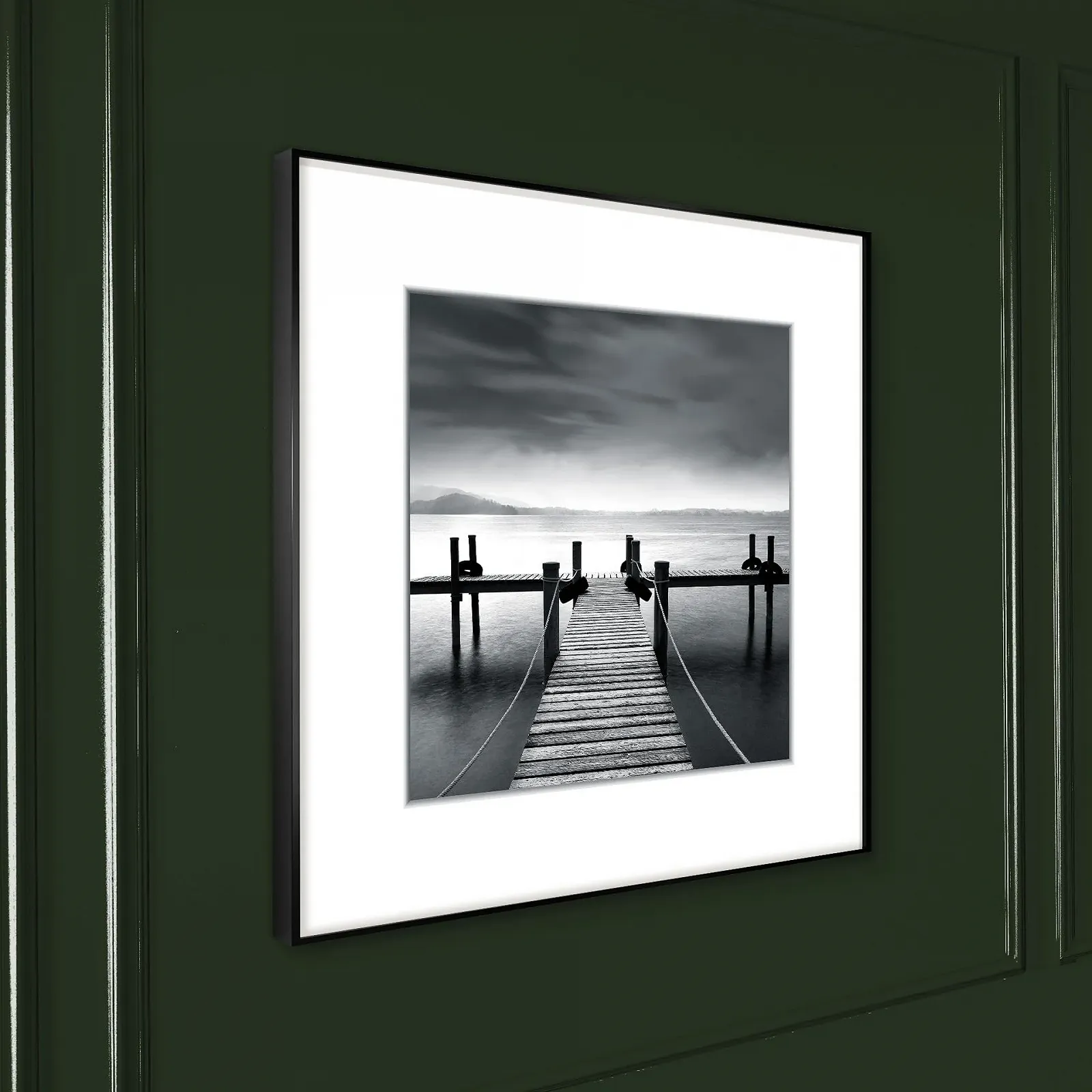 Картина в рамі STYLER Jetty 3 Дерев'яний місток та озеро Чорно-біла фотографія 50 x 50 см Чорна рама, фото №5 Картина в рамі STYLER Jetty 3 Дерев'яний місток та озеро Чорно-біла фотографія 50 x 50 см Чорна рама, фото №5