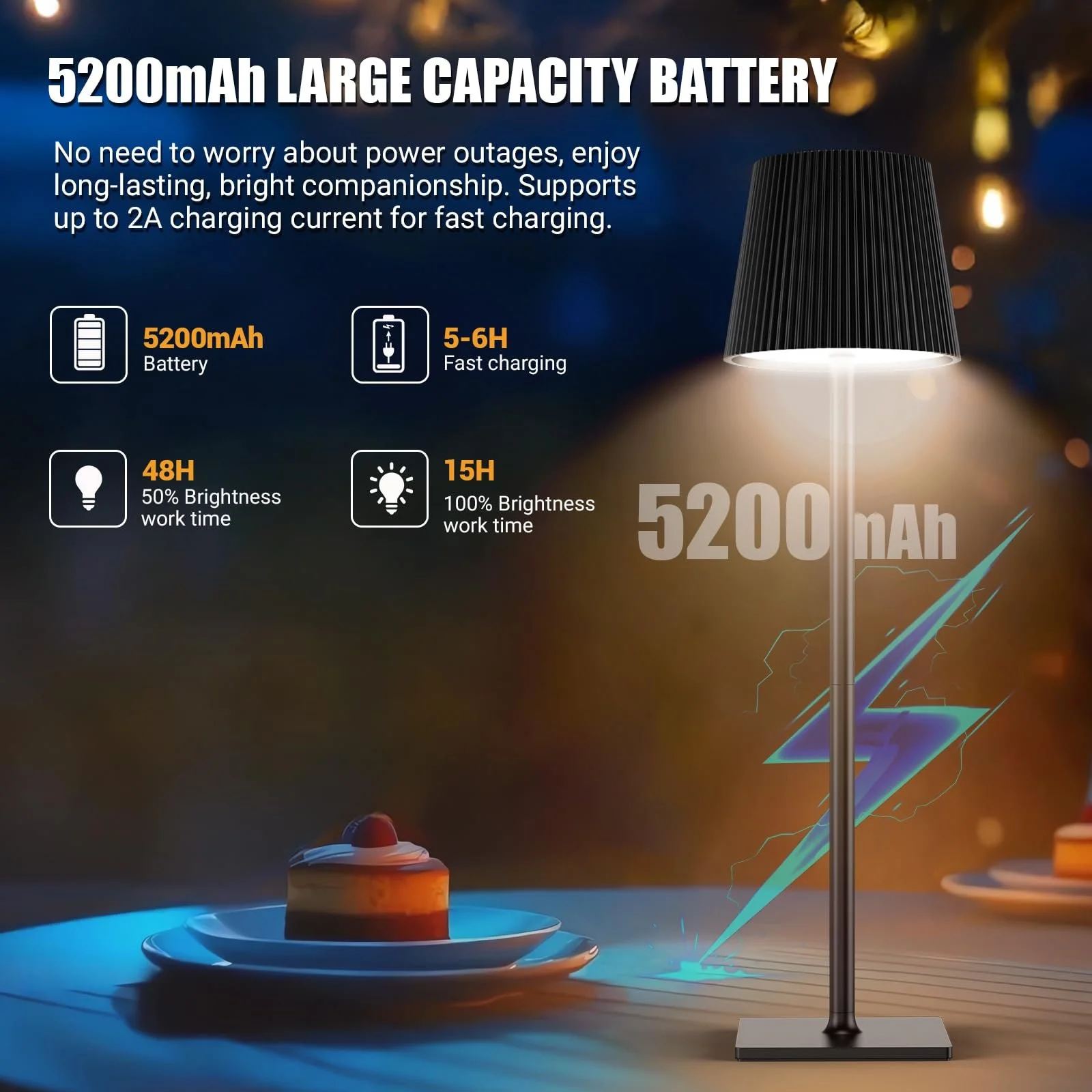 Настільна лампа LED Wireless Battery Bottle Cap Акумуляторна 3 колірні температури IP54, фото №4
