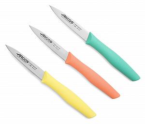 Набор кухонных ножей Arcos Nova Series 3 шт, нож для очистки фруктов и овощей, нержавеющая сталь, эргономичная полипропиленовая рукоятка, оранжевый, желтый, синий - Фото 1
