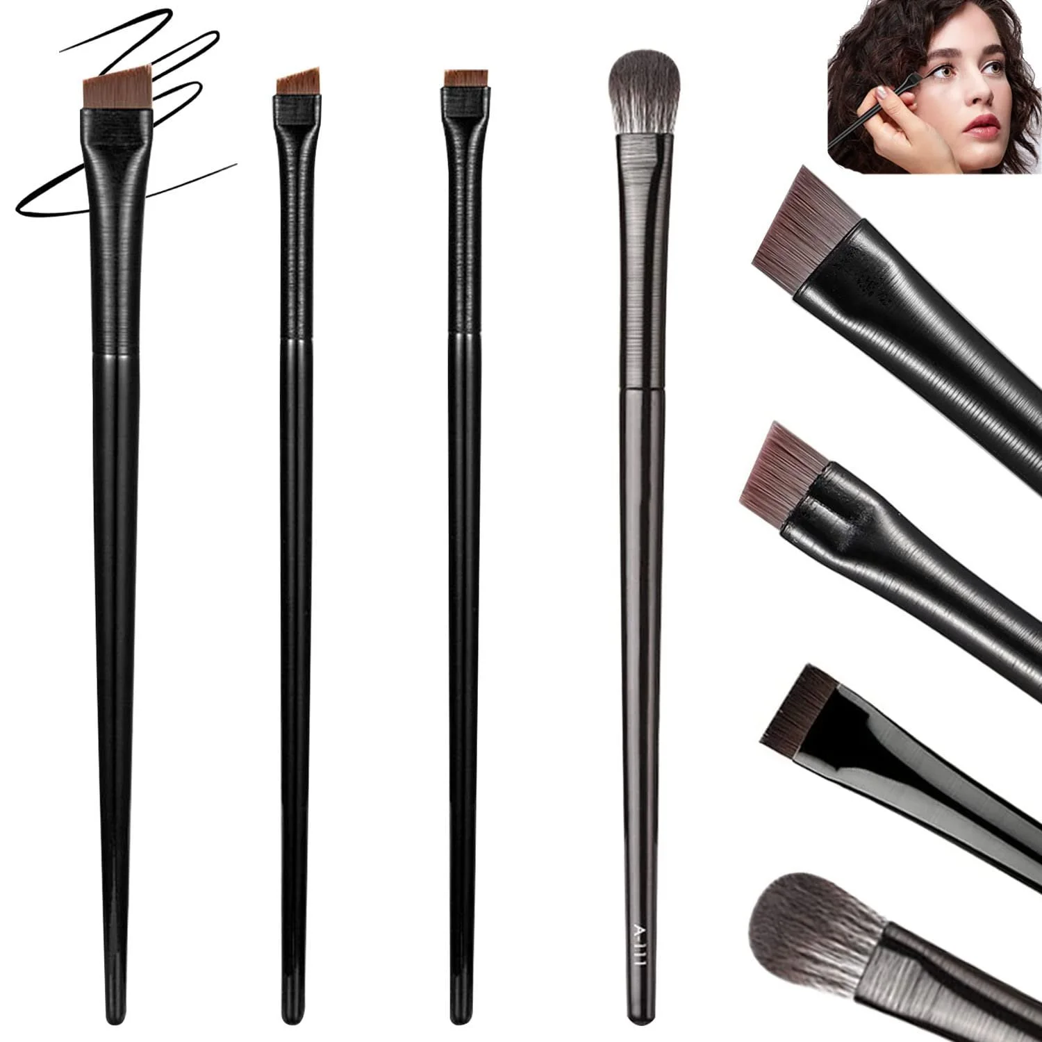 Набор тонких макияжных кистей, фото №1 Набор тонких макияжных кистей, фото №1