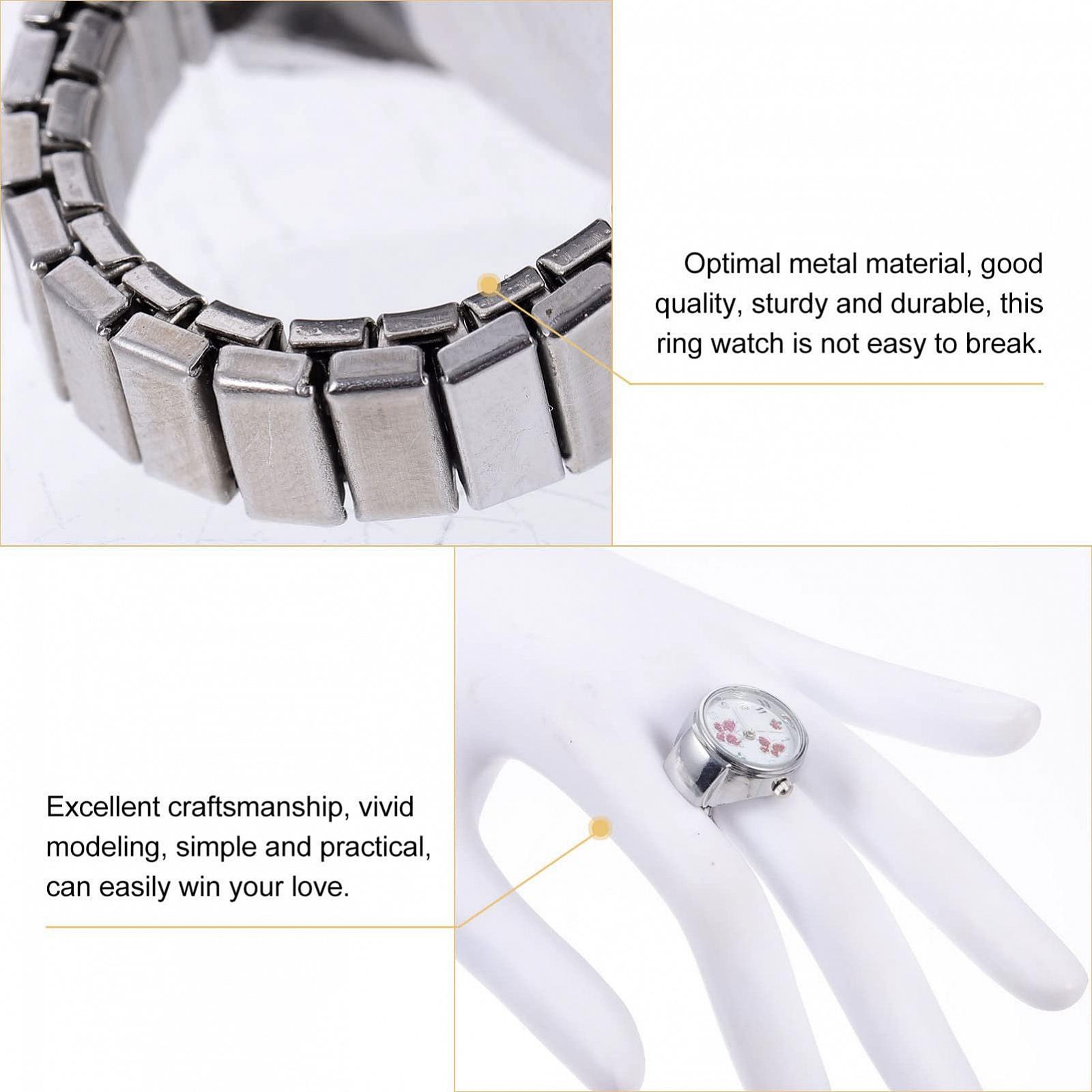 Кольцо-часы с бабочкой PartyKindom для девочек и женщин, серебристый, ретро, фото №5 Кольцо-часы с бабочкой PartyKindom для девочек и женщин, серебристый, ретро, фото №5