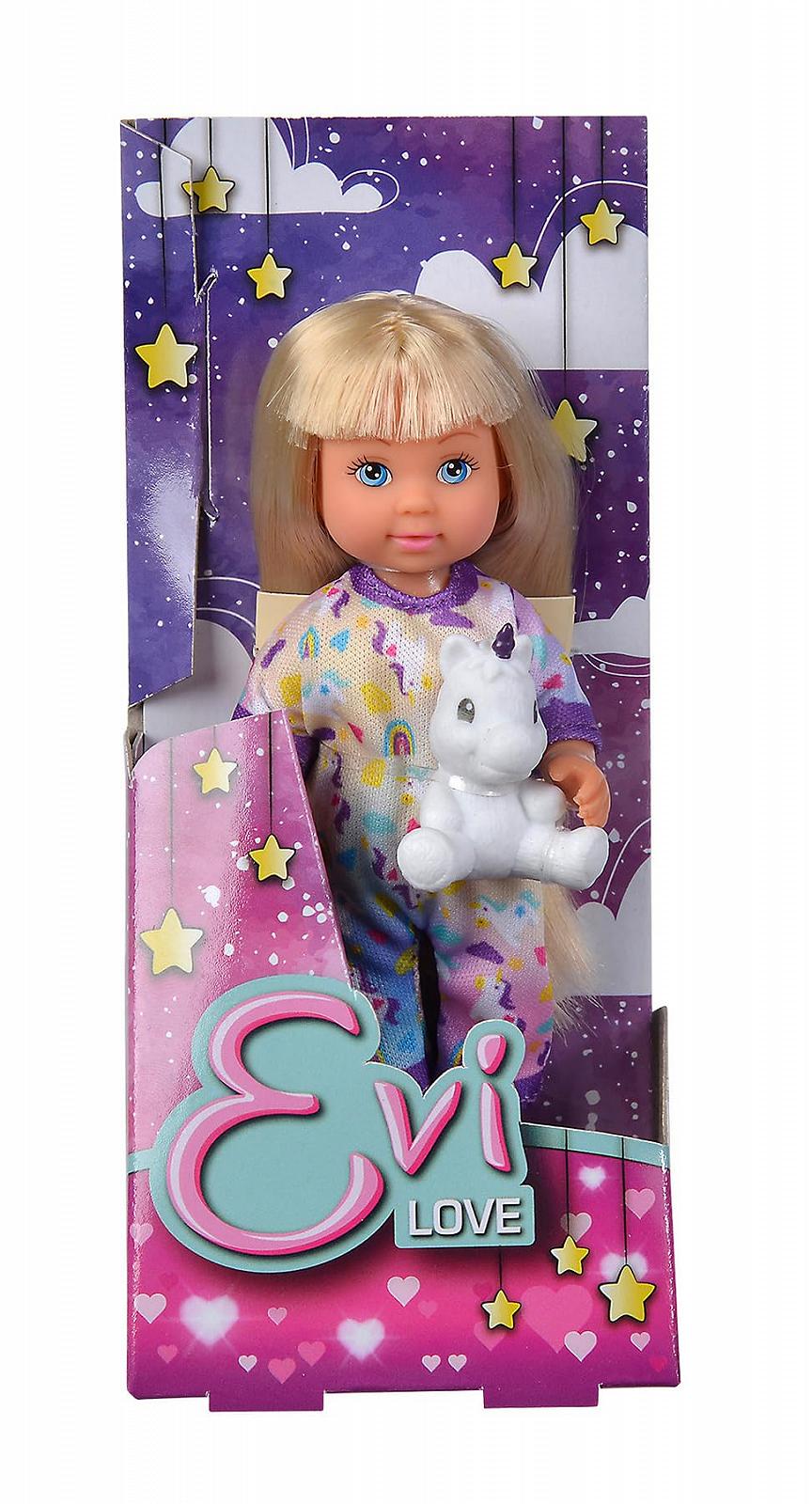 Кукла Simba Evi Love Пижама (один из 3 видов) с игрушкой-единорогом, 12 см, фото №5