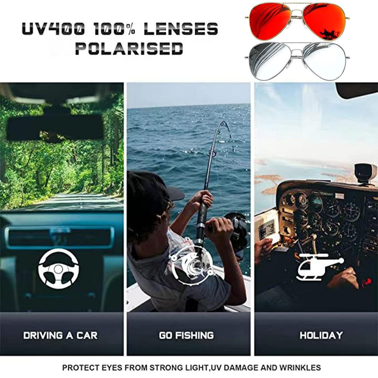 KANASTAL Набор солнцезащитных очков (2 шт.) Большие Поляризованные Мужские Женские Зеркальные с Премиум Металлической оправой UV400, фото №6 KANASTAL Набор солнцезащитных очков (2 шт.) Большие Поляризованные Мужские Женские Зеркальные с Премиум Металлической оправой UV400, фото №6