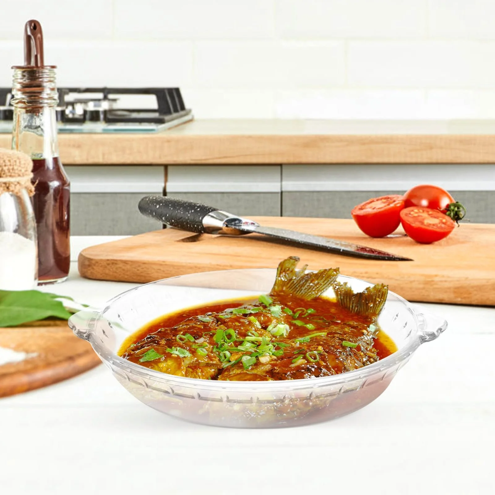 Форма для запікання VALICLUD Скляна термостійка прозора для мікрохвильової печі та духовки, фото №7 Форма для запікання VALICLUD Скляна термостійка прозора для мікрохвильової печі та духовки, фото №7