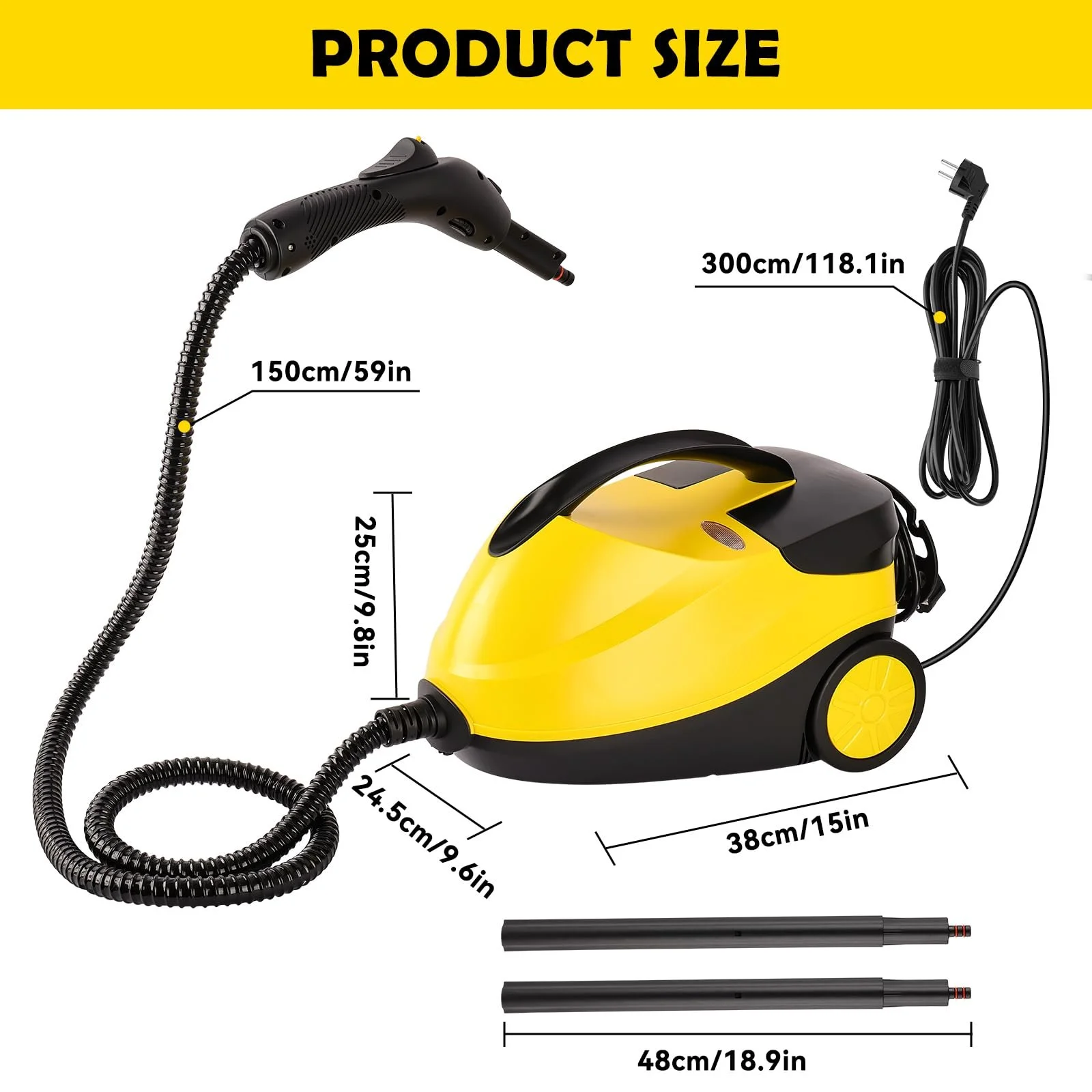 Пароочисник 2000 W високотемпературний для дезінфекції та прибирання дому, фото №3 Пароочисник 2000 W високотемпературний для дезінфекції та прибирання дому, фото №3