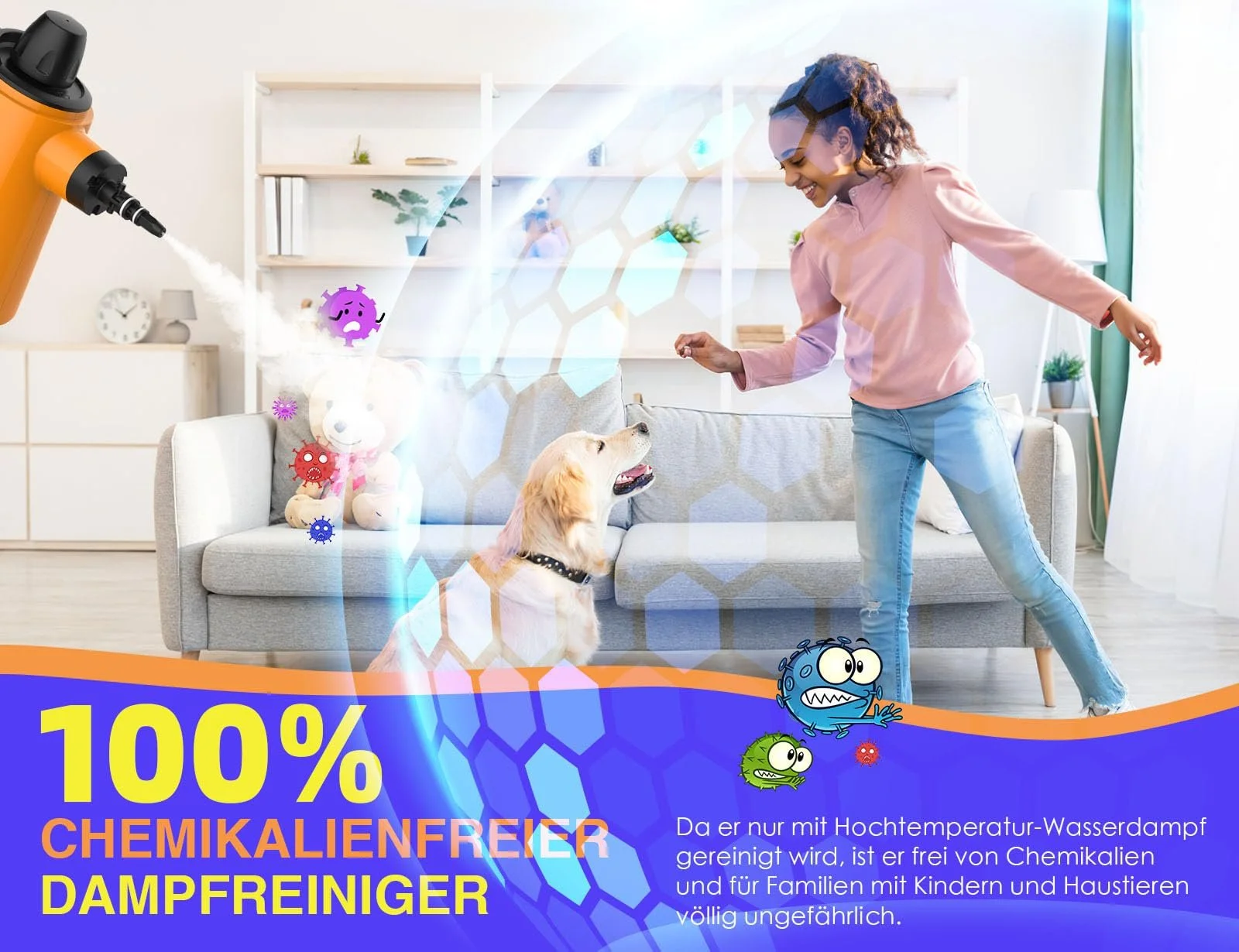 Пароочисник 1050 W, 380 мл з 10 насадками, фото №3