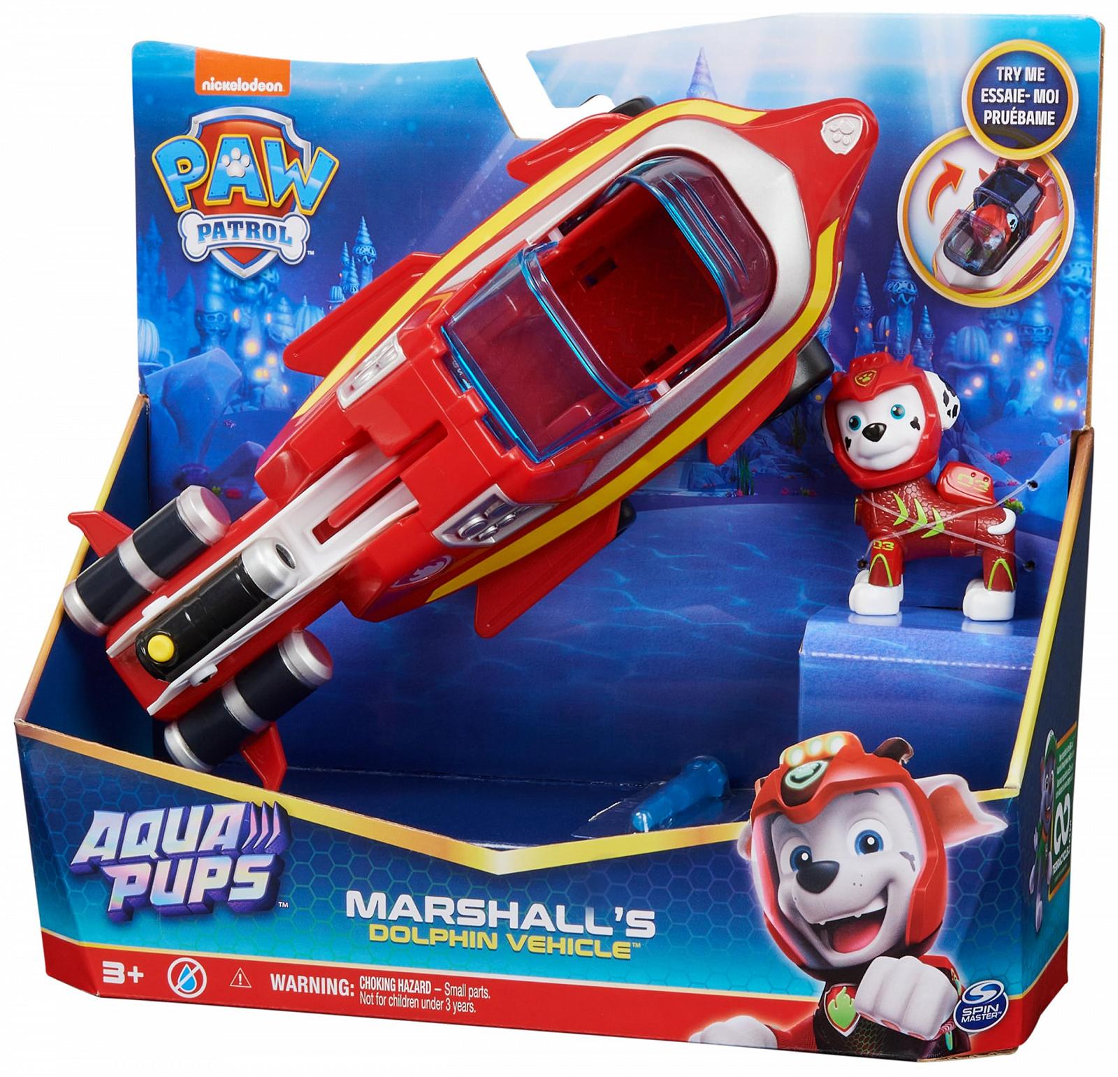 Іграшкова машинка Тип Базовий Автомобіль PAW Patrol Aqua Pups Модель Дельфін з фігуркою цуценяти Маршалла, фото №9 Іграшкова машинка Тип Базовий Автомобіль PAW Patrol Aqua Pups Модель Дельфін з фігуркою цуценяти Маршалла, фото №9
